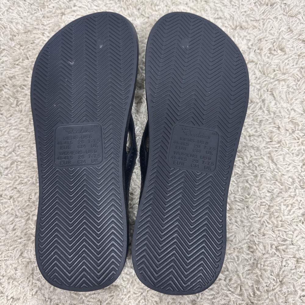 Archies Arch Support Flip Flops Black Women's 9 Men's 8 Orthotic Sandals Beach - Picture 10 of 11